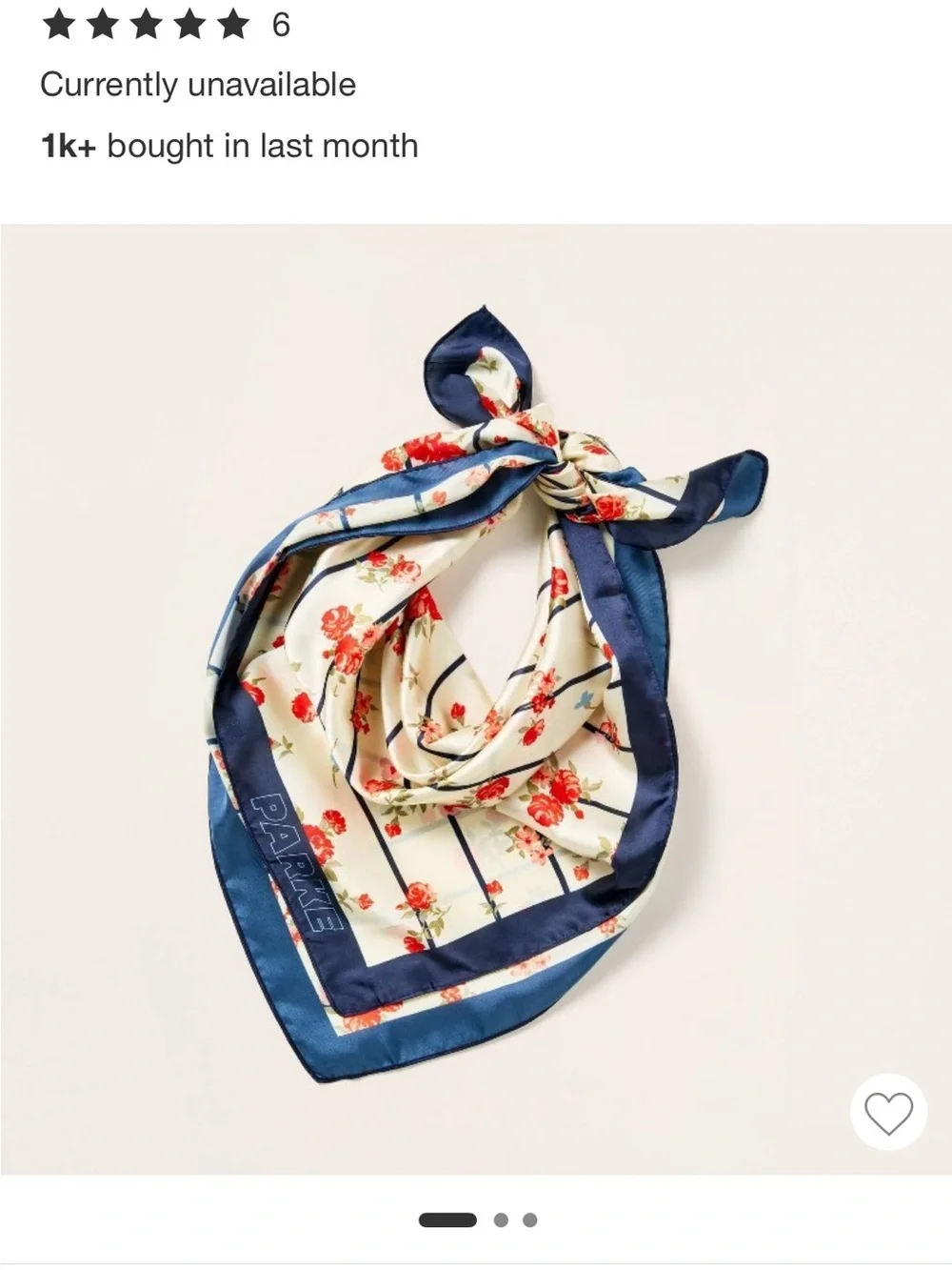 PARKE Cream Floral & Navy Stripe Scarf